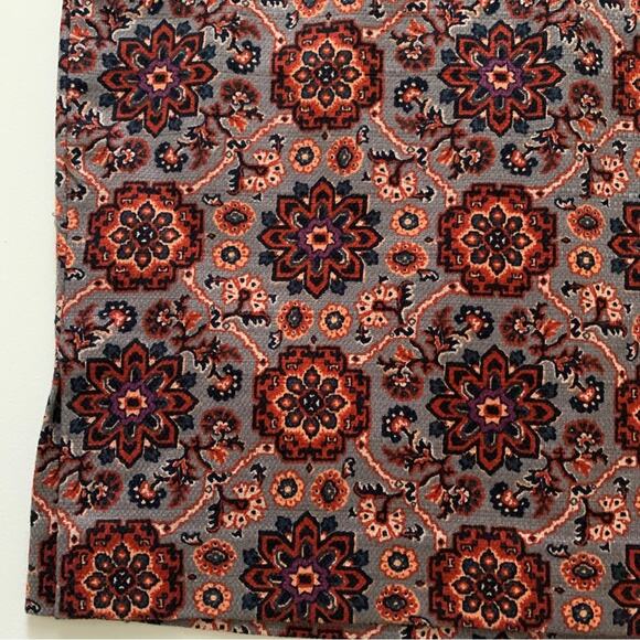 Loft Outlet Skirt Rust Black Floral Medallion Tailored Pencil Skirt Size 0P NEW - Picture 8 of 9